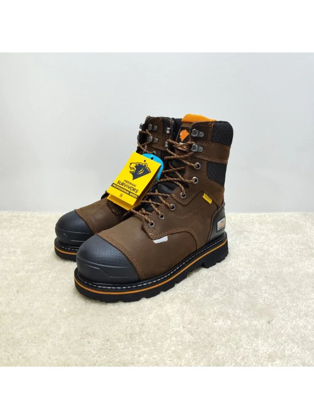 Herman Survivors Dozier Men 8 Steel Toe Work Boot Waterproof Leather ASTM Rated